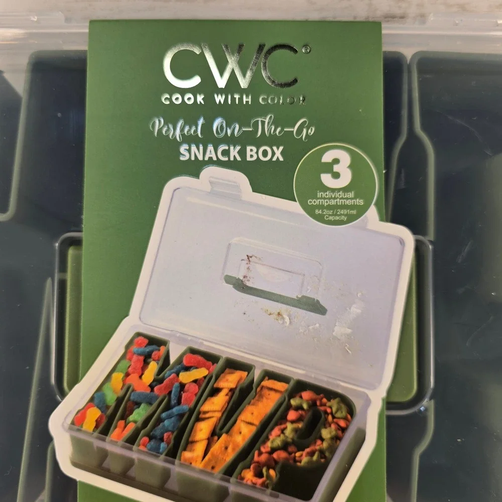 Cook With‎ Color MVP Snack Box Divided Serving Tray On-The-Go Snackle Box Green